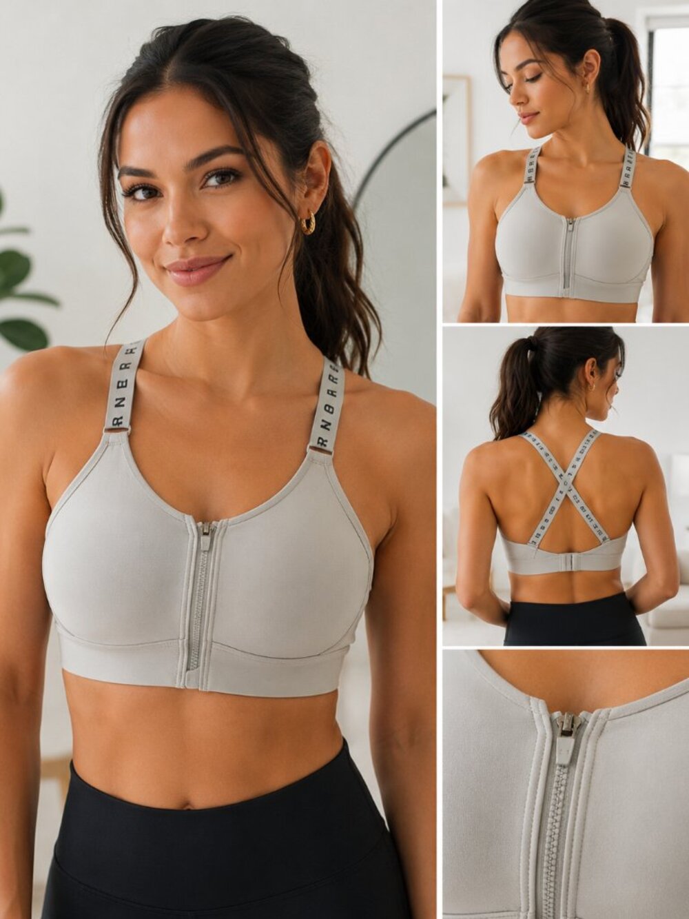 Under Armour Women's UA Infinity High Zip Sports Bra Sz S Light Blue